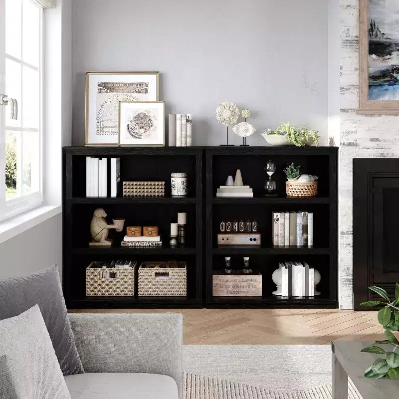 Étagère de ferme à 3/5 niveaux, étagère à livres avec rangement, étagères d'affichage en bois robustes pour bureau à domicile