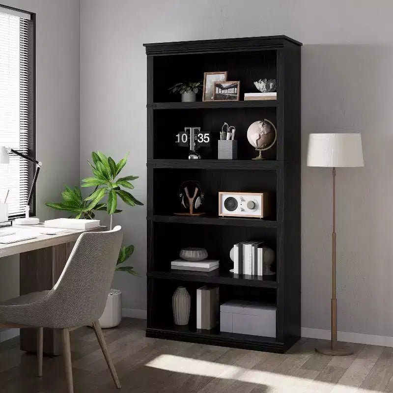 Étagère de ferme à 3/5 niveaux, étagère à livres avec rangement, étagères d'affichage en bois robustes pour bureau à domicile