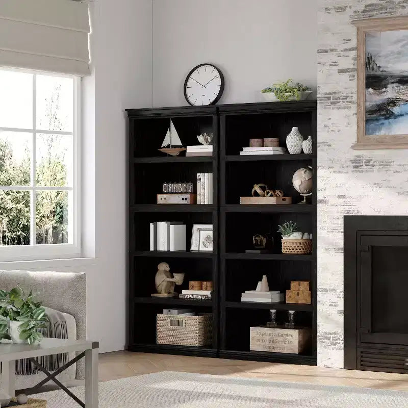 Étagère de ferme à 3/5 niveaux, étagère à livres avec rangement, étagères d'affichage en bois robustes pour bureau à domicile