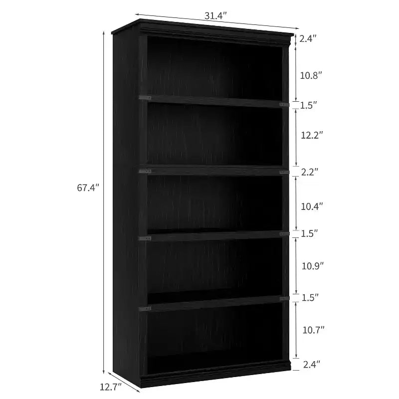 Étagère de ferme à 3/5 niveaux, étagère à livres avec rangement, étagères d'affichage en bois robustes pour bureau à domicile