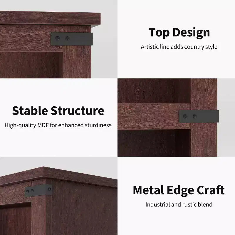 Étagère de ferme à 3/5 niveaux, étagère à livres avec rangement, étagères d'affichage en bois robustes pour bureau à domicile