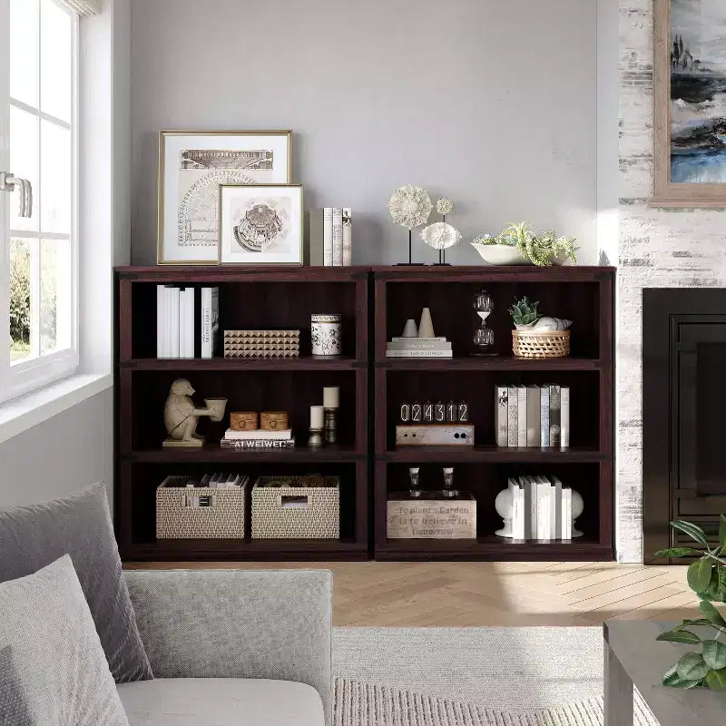 Étagère de ferme à 3/5 niveaux, étagère à livres avec rangement, étagères d'affichage en bois robustes pour bureau à domicile