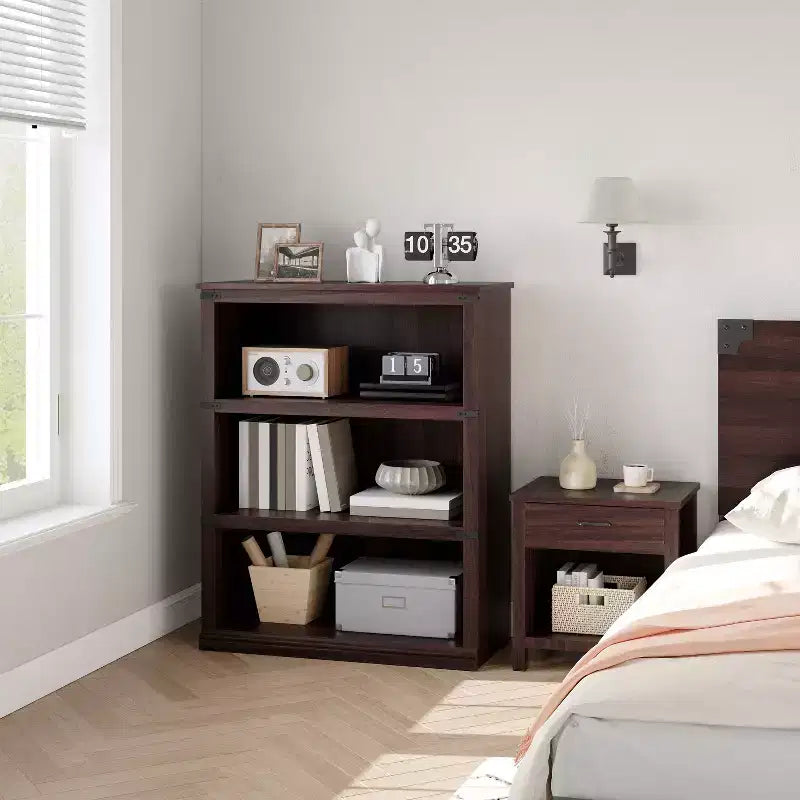 Étagère de ferme à 3/5 niveaux, étagère à livres avec rangement, étagères d'affichage en bois robustes pour bureau à domicile