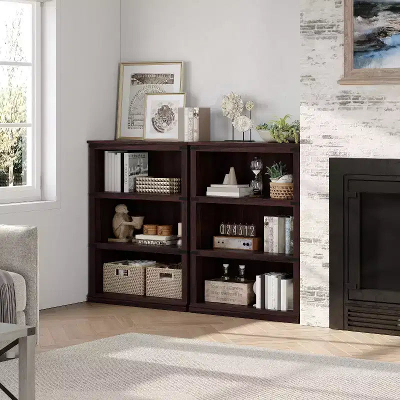 Étagère de ferme à 3/5 niveaux, étagère à livres avec rangement, étagères d'affichage en bois robustes pour bureau à domicile