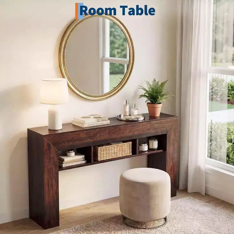 Table d'entrée de ferme 60 avec tiroir, table console en bois avec rangement et tiroirs, pour salon, couloir, foyer