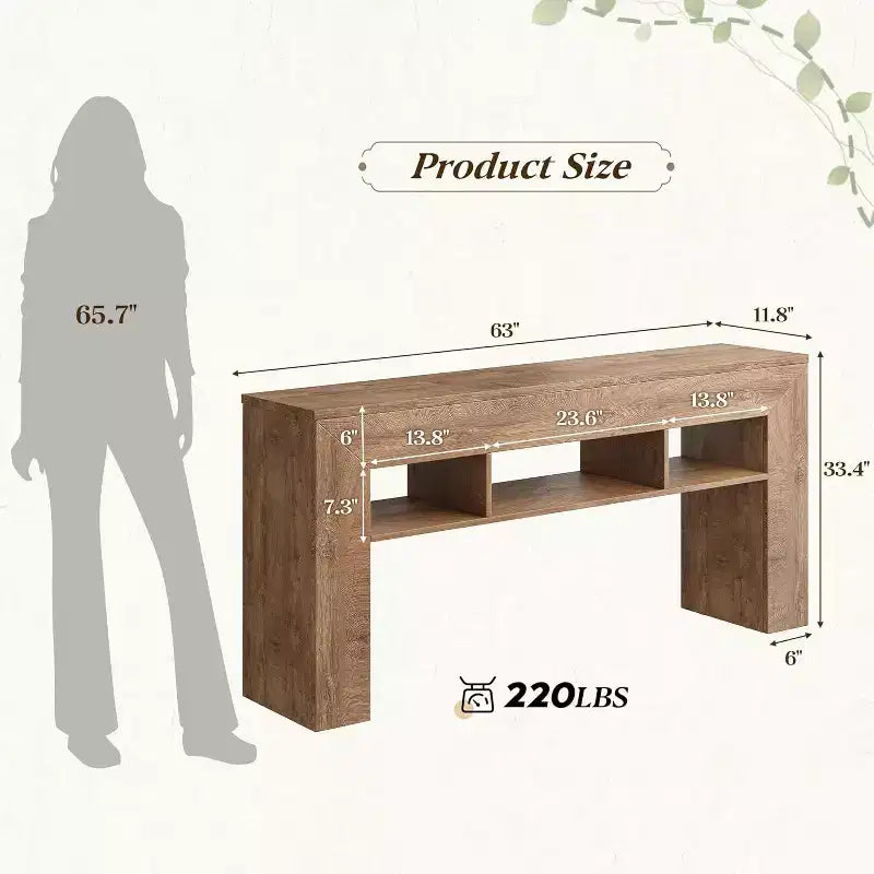 LinTimes Farmhouse 60 Entryway Table with Drawer,Wood Console Table with Storage &amp; Drawers, for Living Room, Hallway, Foyer
