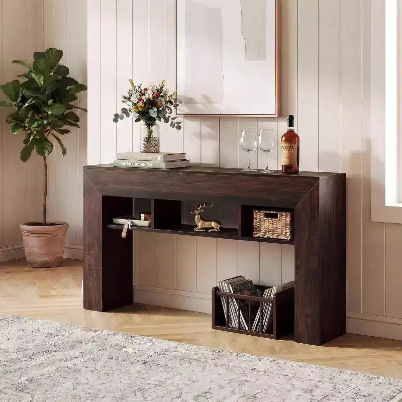 Table d'entrée de ferme 60 avec tiroir, table console en bois avec rangement et tiroirs, pour salon, couloir, foyer