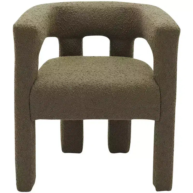 Meridian Furniture Athena Olive Green Boucle Fabric Chair