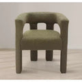 Chaise en tissu bouclé vert olive